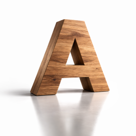 Litere volumetrice din lemn